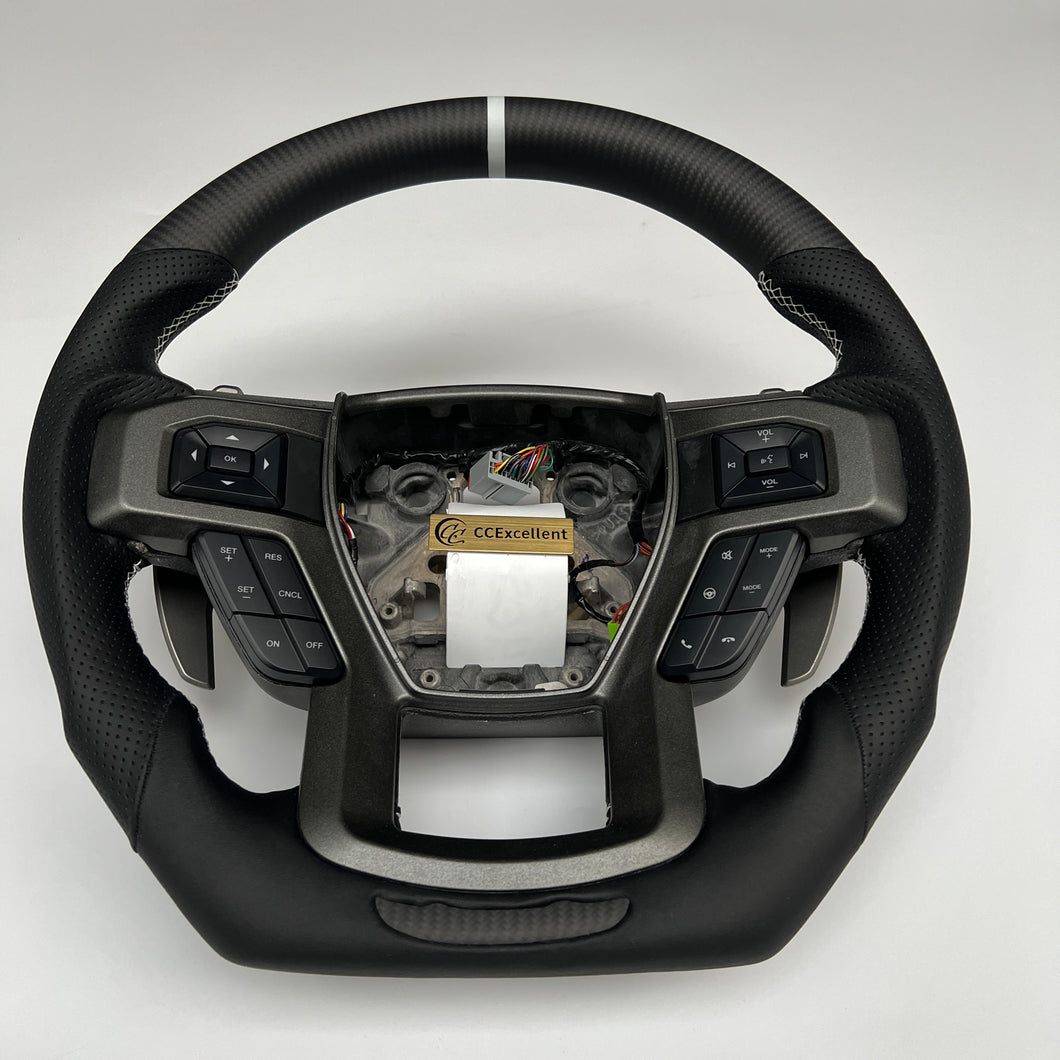 CCExcellent For Ford Expedition/F150/F250/F350/F450/F550/F650/F750 2015-2021 carbon fiber steering wheel