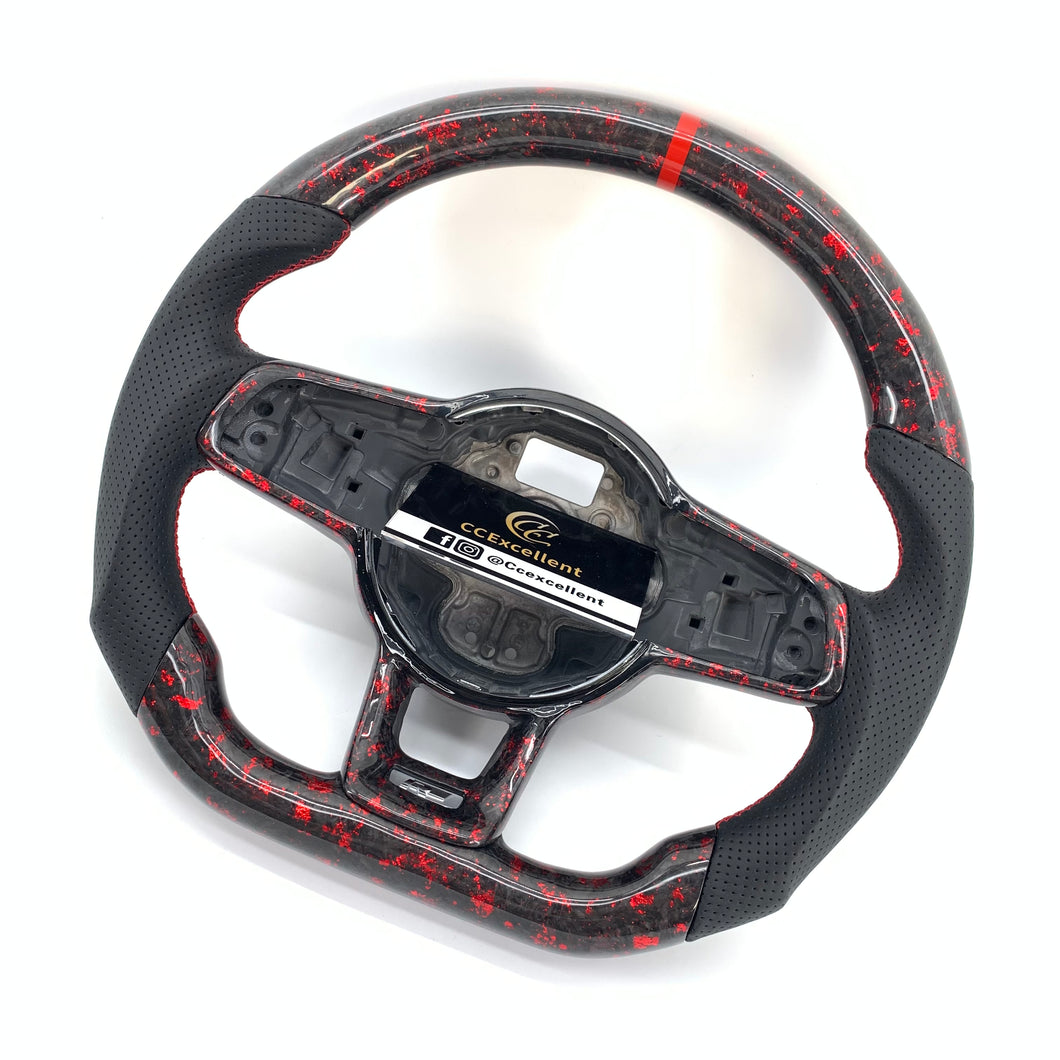 CCExcellent for Volkswagen MK7 2015-2019 carbon fiber steering wheel red stripe