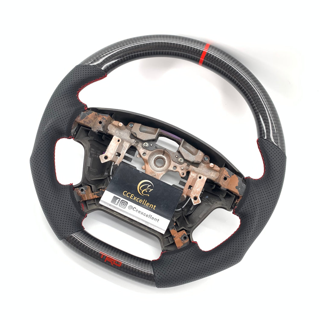 CCExcellent for Toyota Tundra  2007-2013 carbon fiber steering wheel red stripe